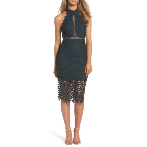 Bardot Dresses & Skirts - Bardot lace panel dress in forest green. Size 8/M